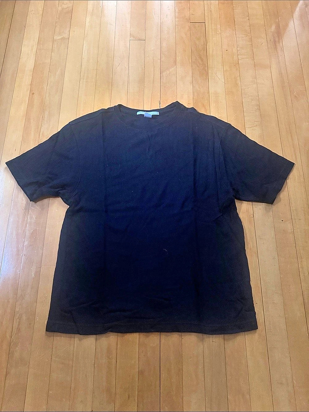 Perry Ellis Ribbed Short Sleeve shirt Black XL